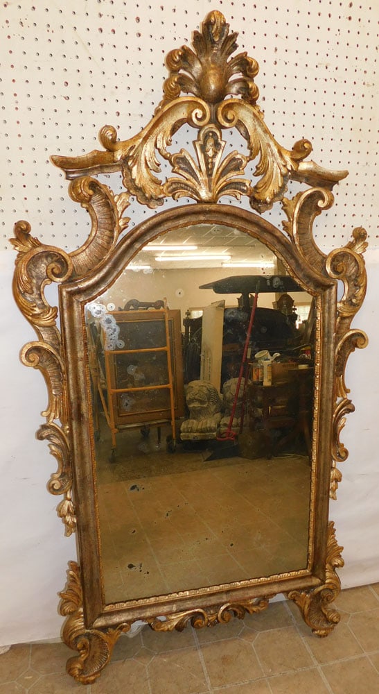 Gilded Carved Wood Frame Mirror (1 of 5)