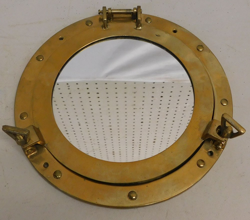 Cast Brass Ship's Port Hole Mirror (1 of 3)