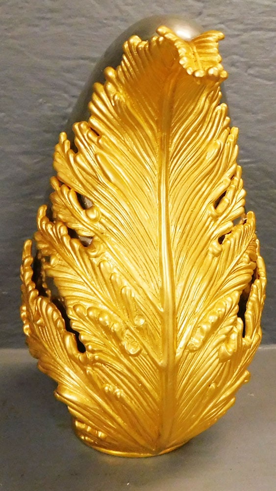 Mid Century Modern Chrome & Gilded Bronze Vase Signed L'OBJET (1 of 4)