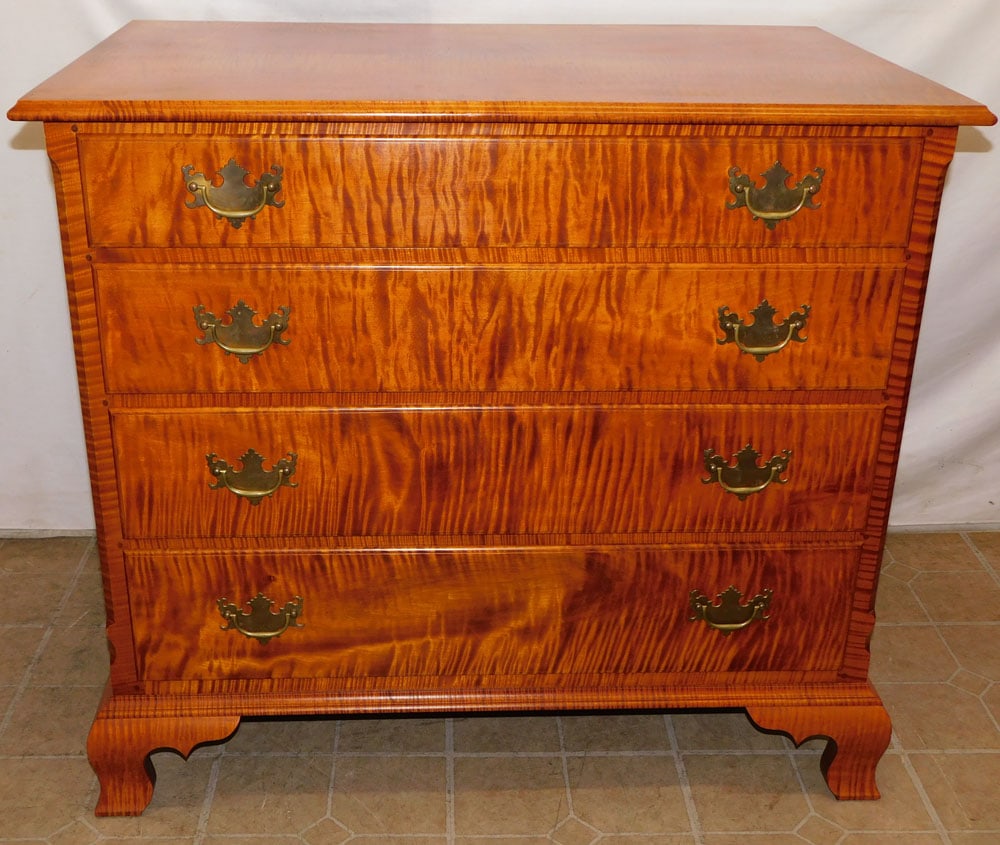 Benchmade Tiger Maple 4 Drawer Chest (1 of 6)