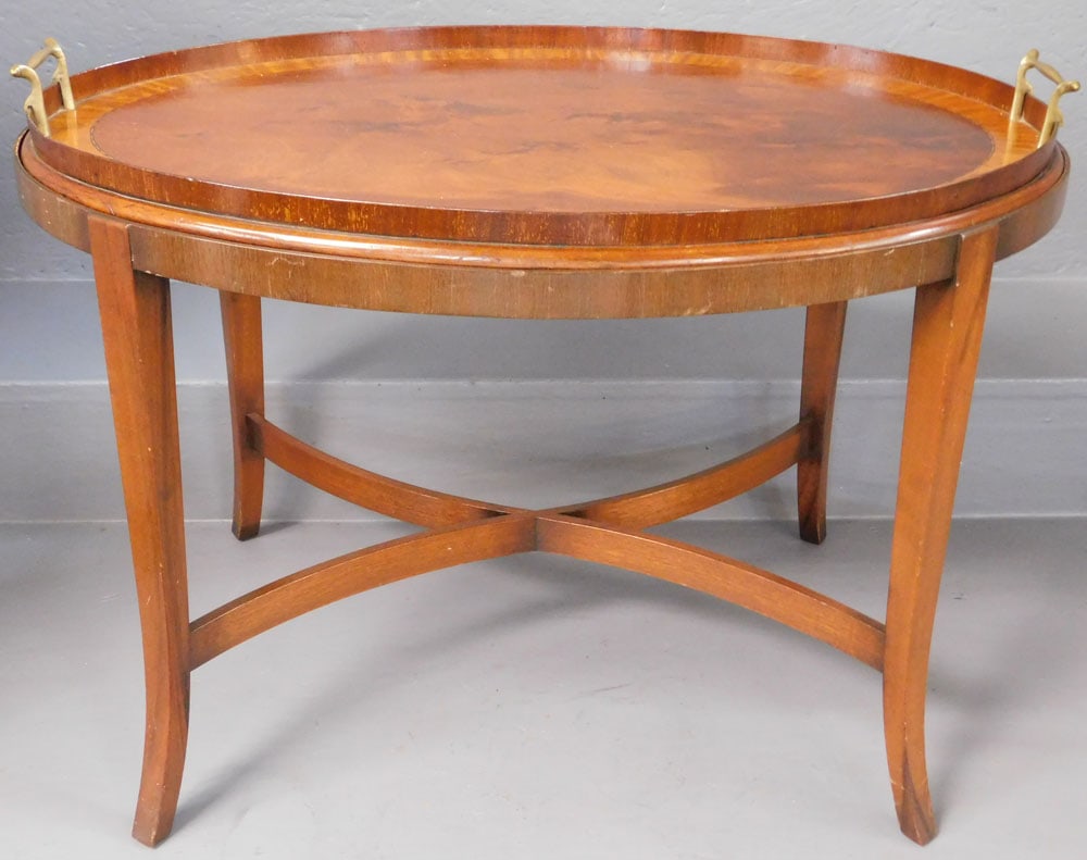 Mahogany Hepplewhite Banded Inlaid Tray on Stand (1 of 5)