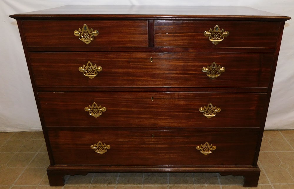 19th Century Mahogany Inlaid 2/3 Drawer Chest (1 of 7)