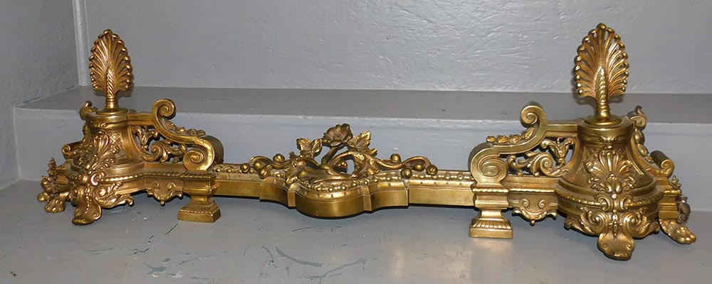 3 Part Antique Cast Brass Chenet (1 of 4)