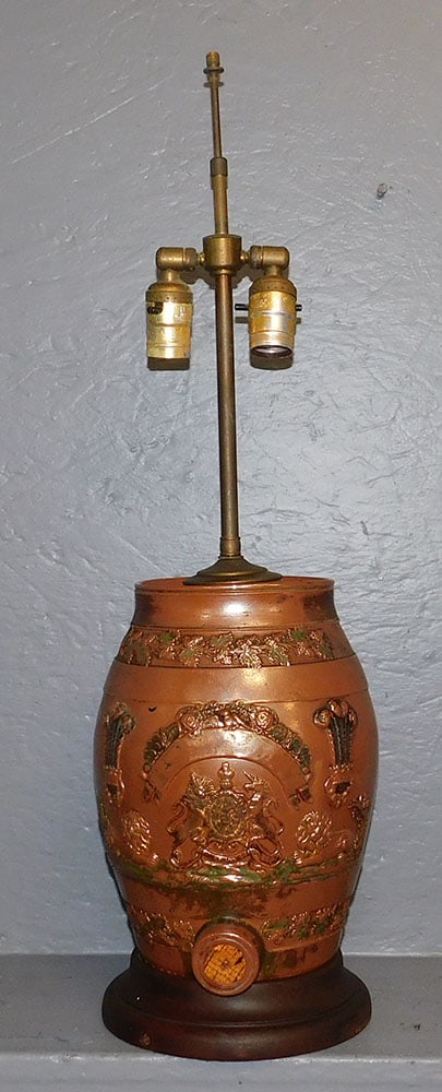 English Stoneware Cooler Made Into Lamp (1 of 4)