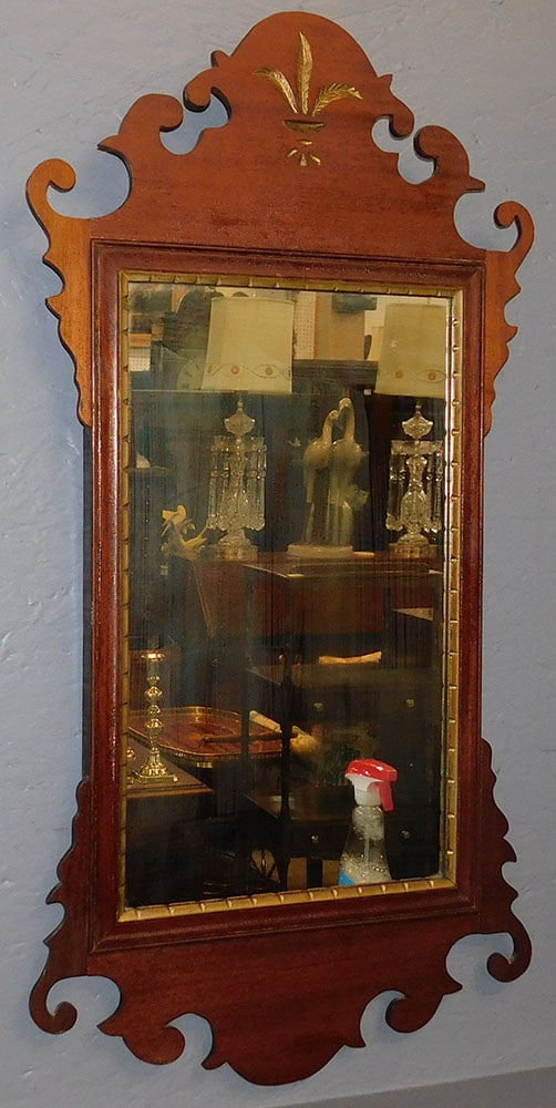 Mahogany Chippendale Framed Mirror (1 of 3)