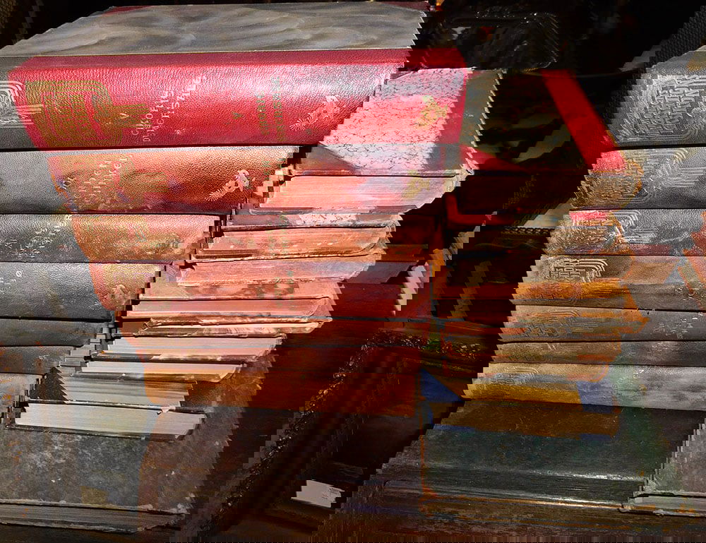 Lot of 16 Leather Bound Books (1 of 3)