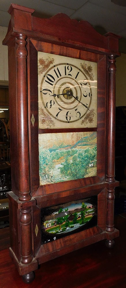 19th Century Mahogany Empire Triple Shelf Clock by Forestville (1 of 3)