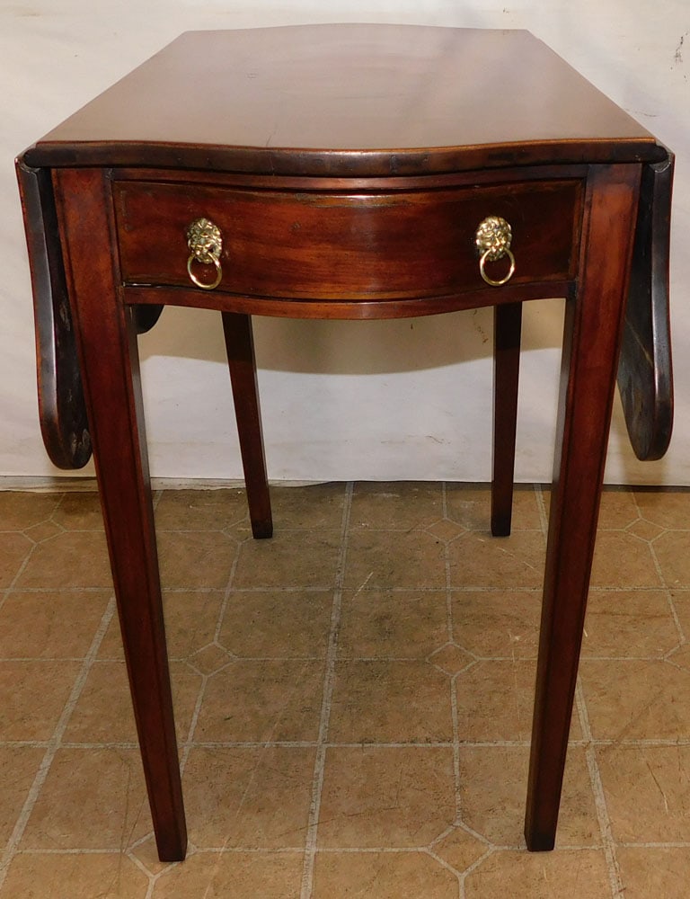 19th Century Mahogany Shaped Top Pembroke Table with Drawer (1 of 6)