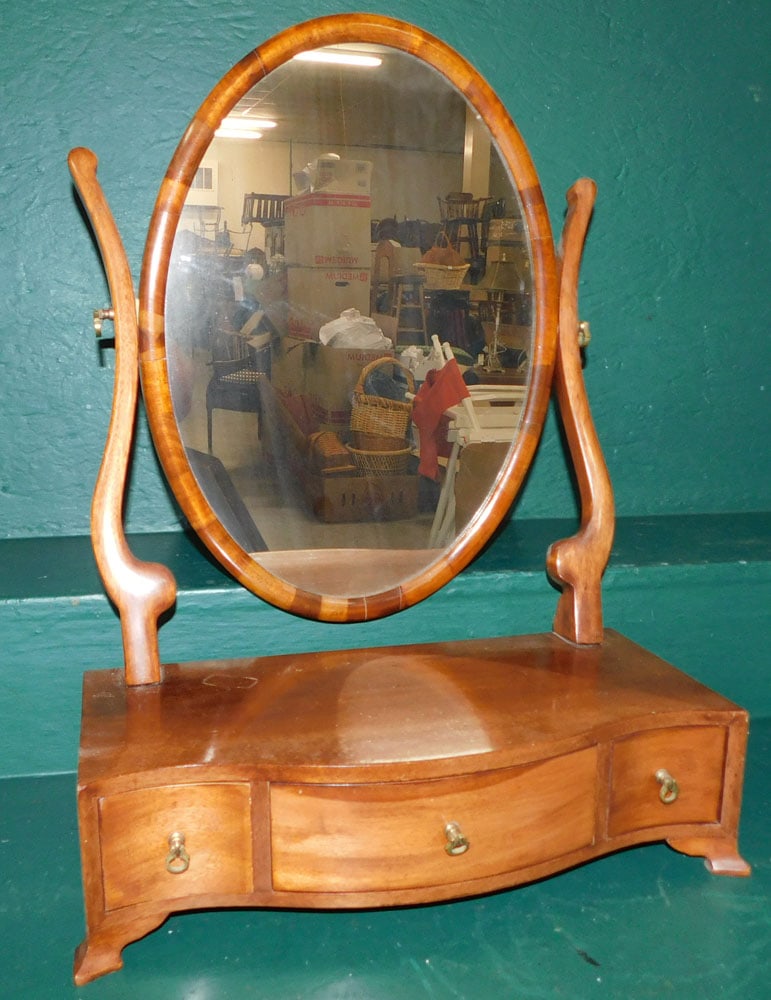Mahogany Shaving Mirror with 3 Drawers (1 of 3)