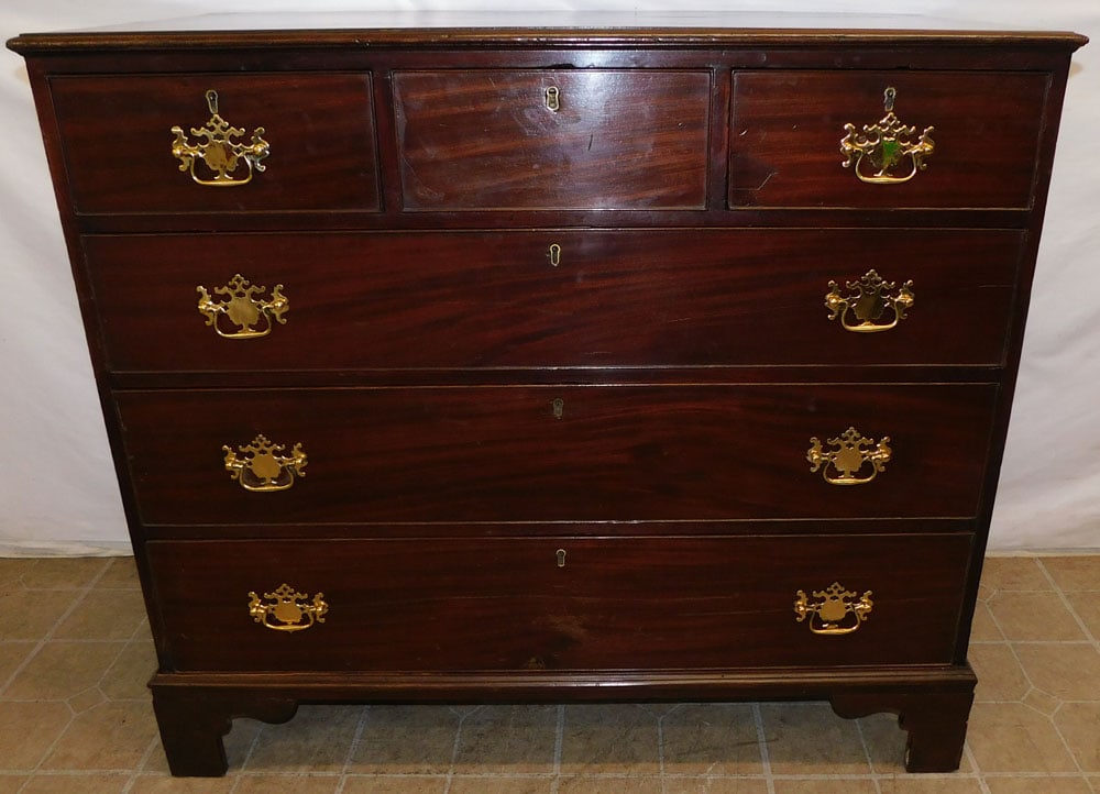 19th Century Mahogany 3/3 Drawer Chest (1 of 7)