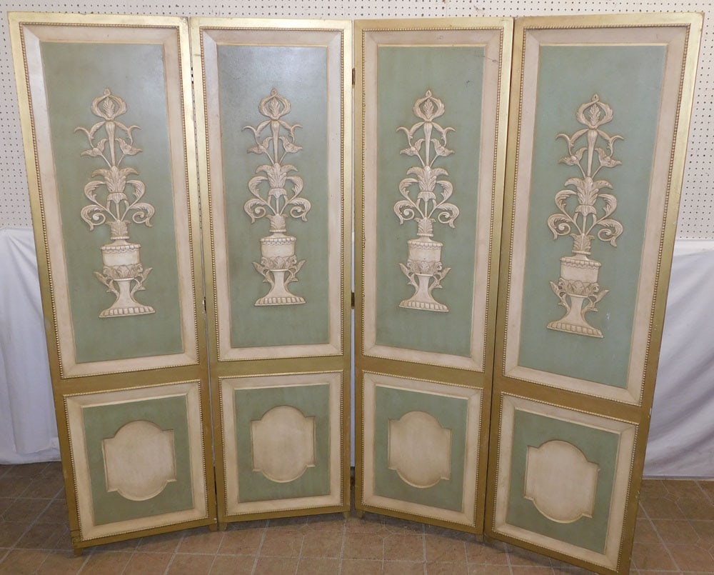 4 Panel Paint Decorated Room Divider (1 of 3)