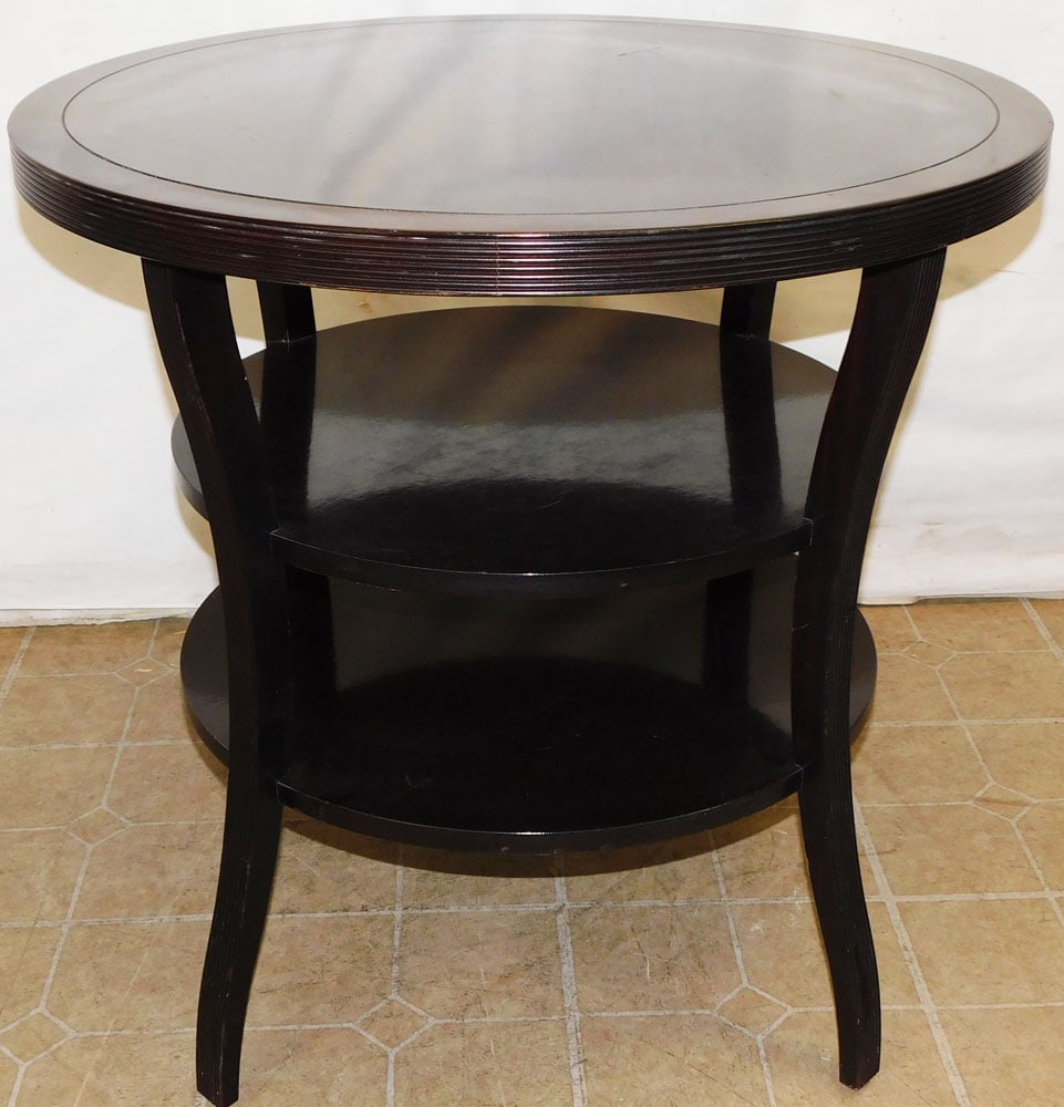 Mahogany Round 3 Tier Lamp Table by Baker (1 of 5)
