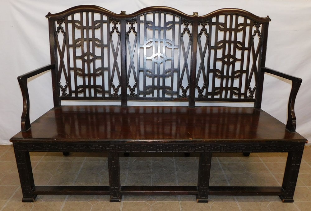 19th Century Chinese Chippendale Bench (1 of 7)