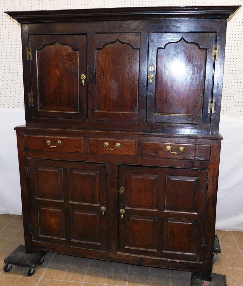 Early 19th Century 2 Part English Oak Cabinet (1 of 10)