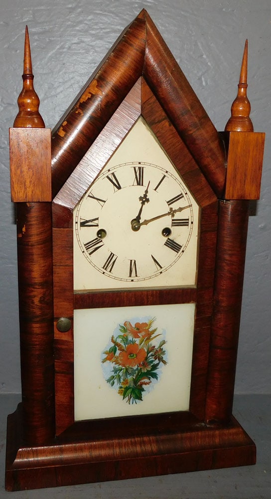 Antique Rosewood Steeple Shelf Clock by Waterbury (1 of 4)