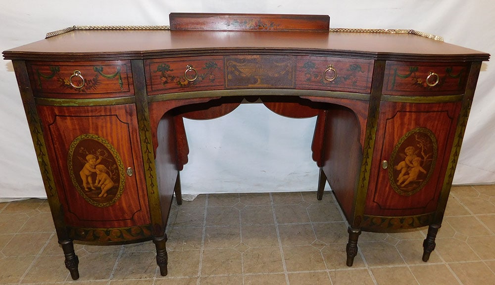 Adams Paint Decorated Satinwood Dressing Table by Johnson Furniture Co. (1 of 12)