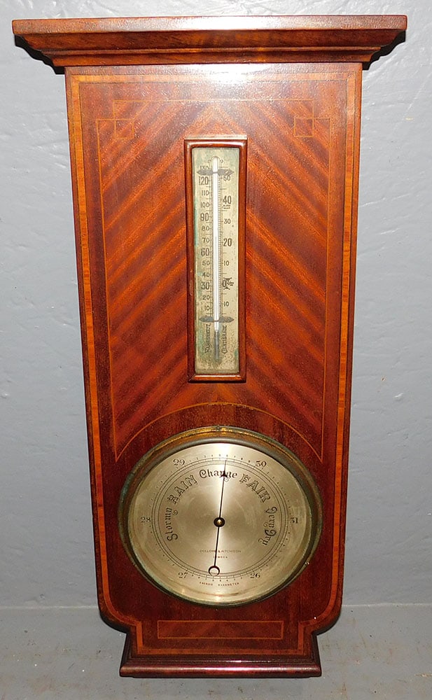Mahogany Inlaid English Barometer by Dollond & Aitchison, London (1 of 4)