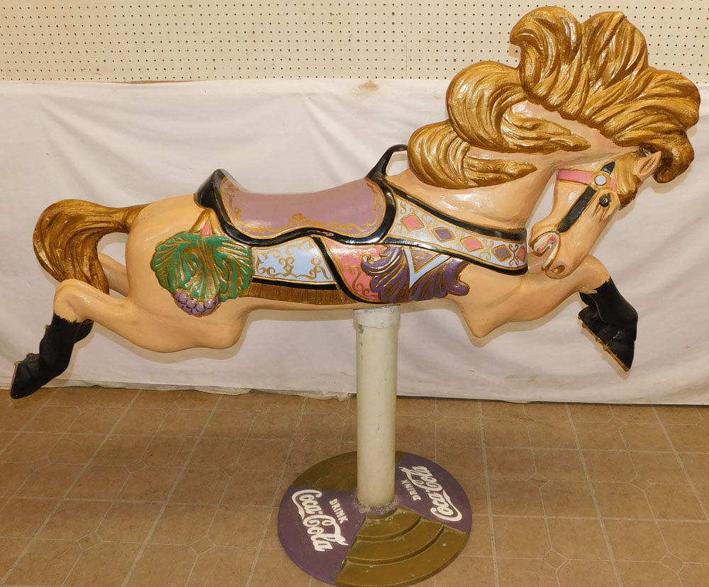 Painted Cast Aluminum Coca-Cola Horse Carousel (1 of 4)