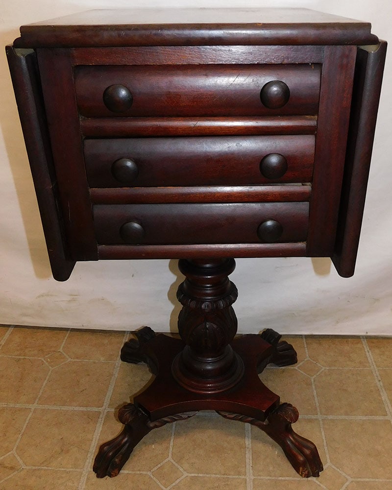 19th Century Mahogany Empire 3 Drawer Stand (1 of 5)