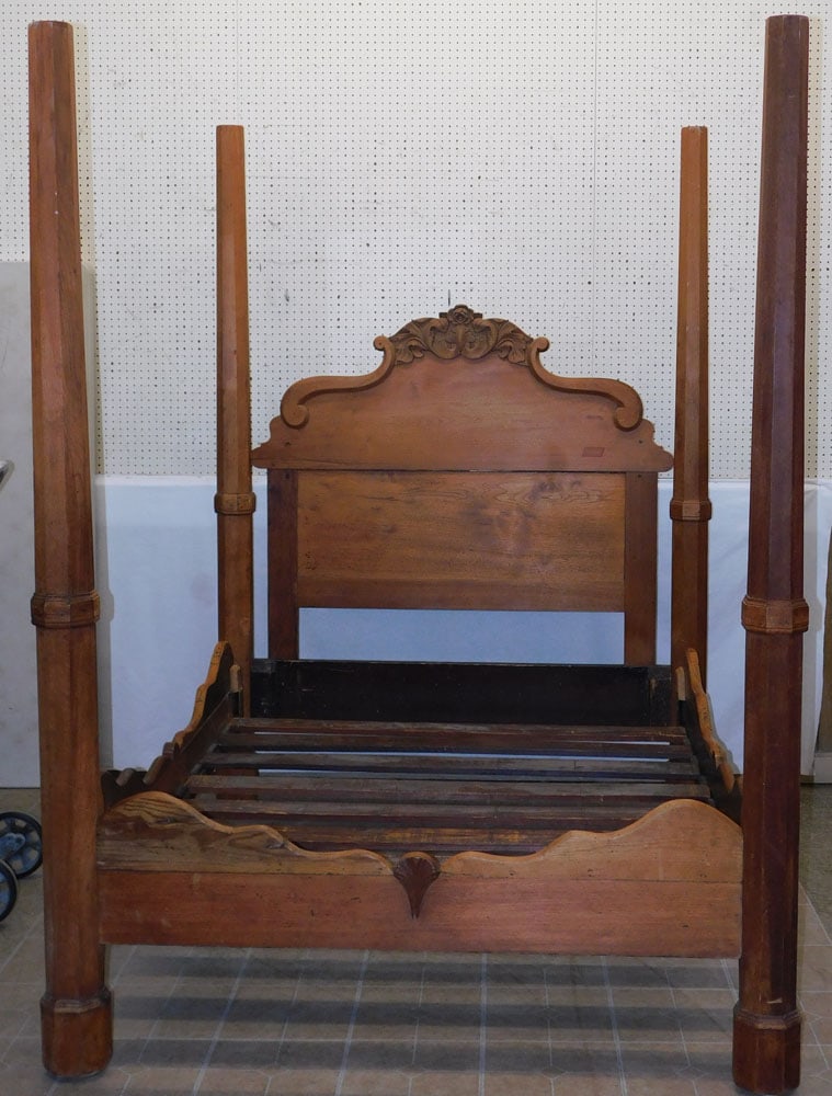 19th C Mahogany Victorian Four Poster Bed (1 of 8)