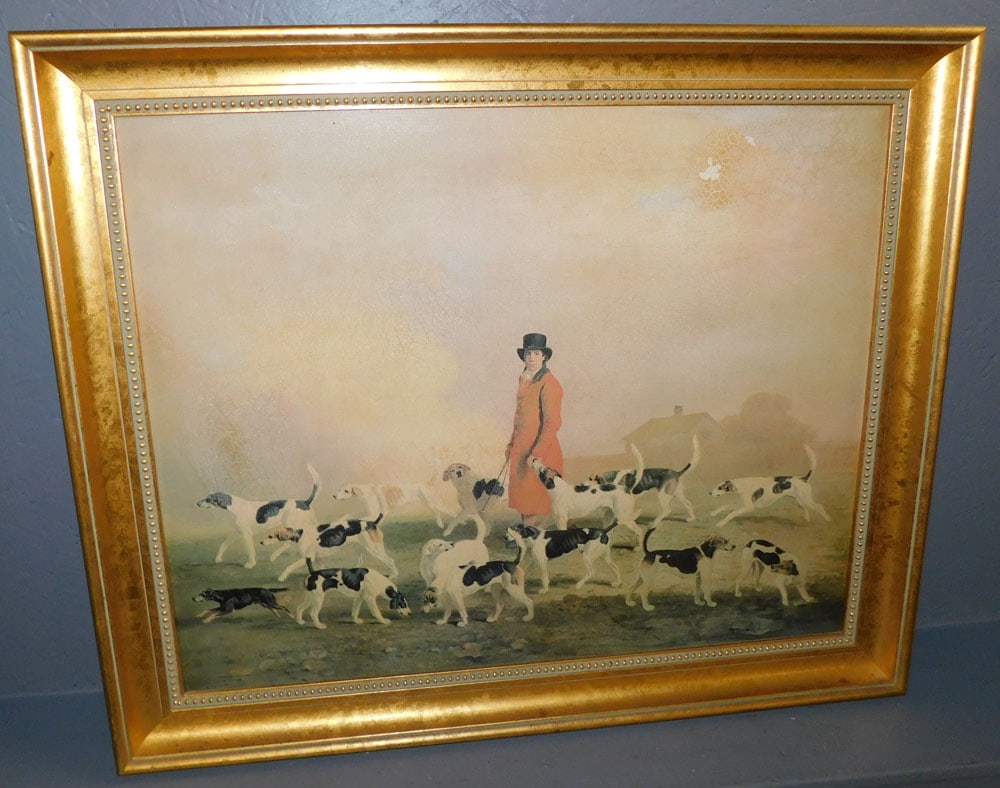Framed Print On Canvas Of Fox Hunt Scene (1 of 4)
