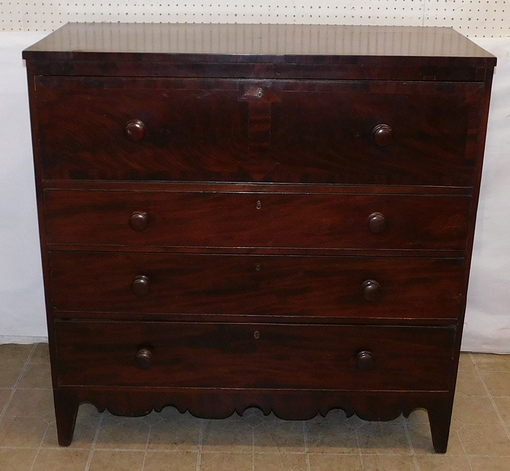 19th C Mahogany Butlers Desk With Satin Wood Interior (1 of 8)