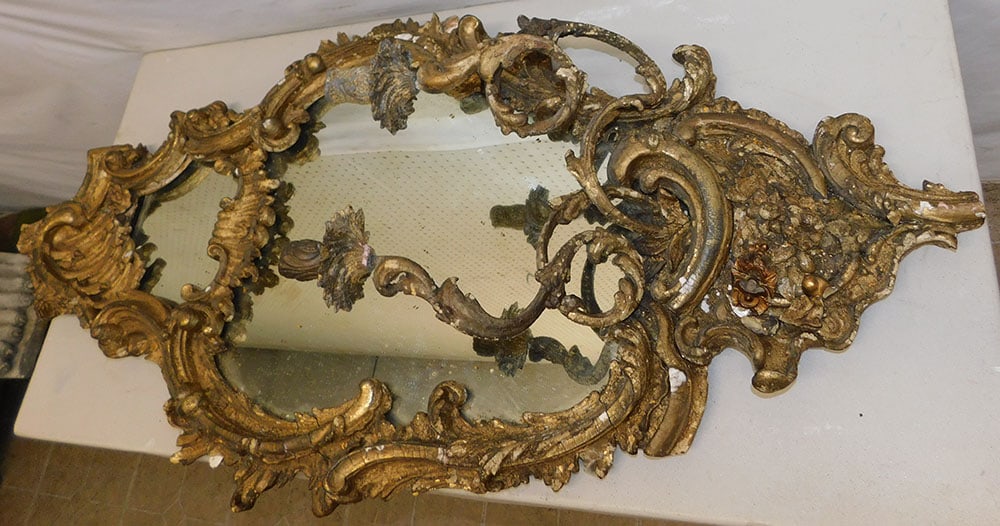 19th C Gilded Framed Mirror Sconce (1 of 4)