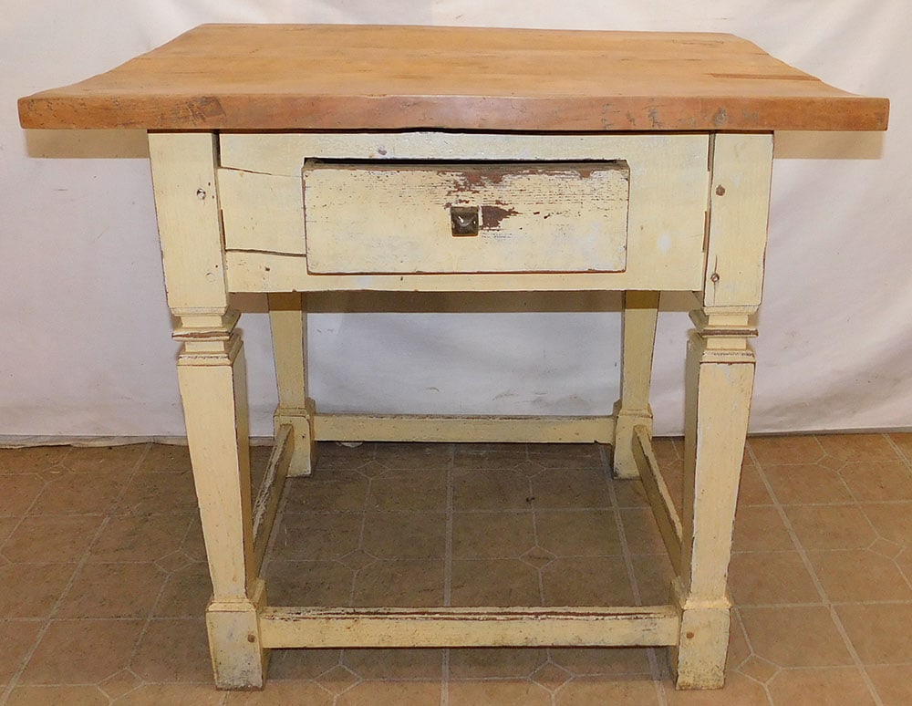 Walnut One Drawer Farm Table (1 of 7)