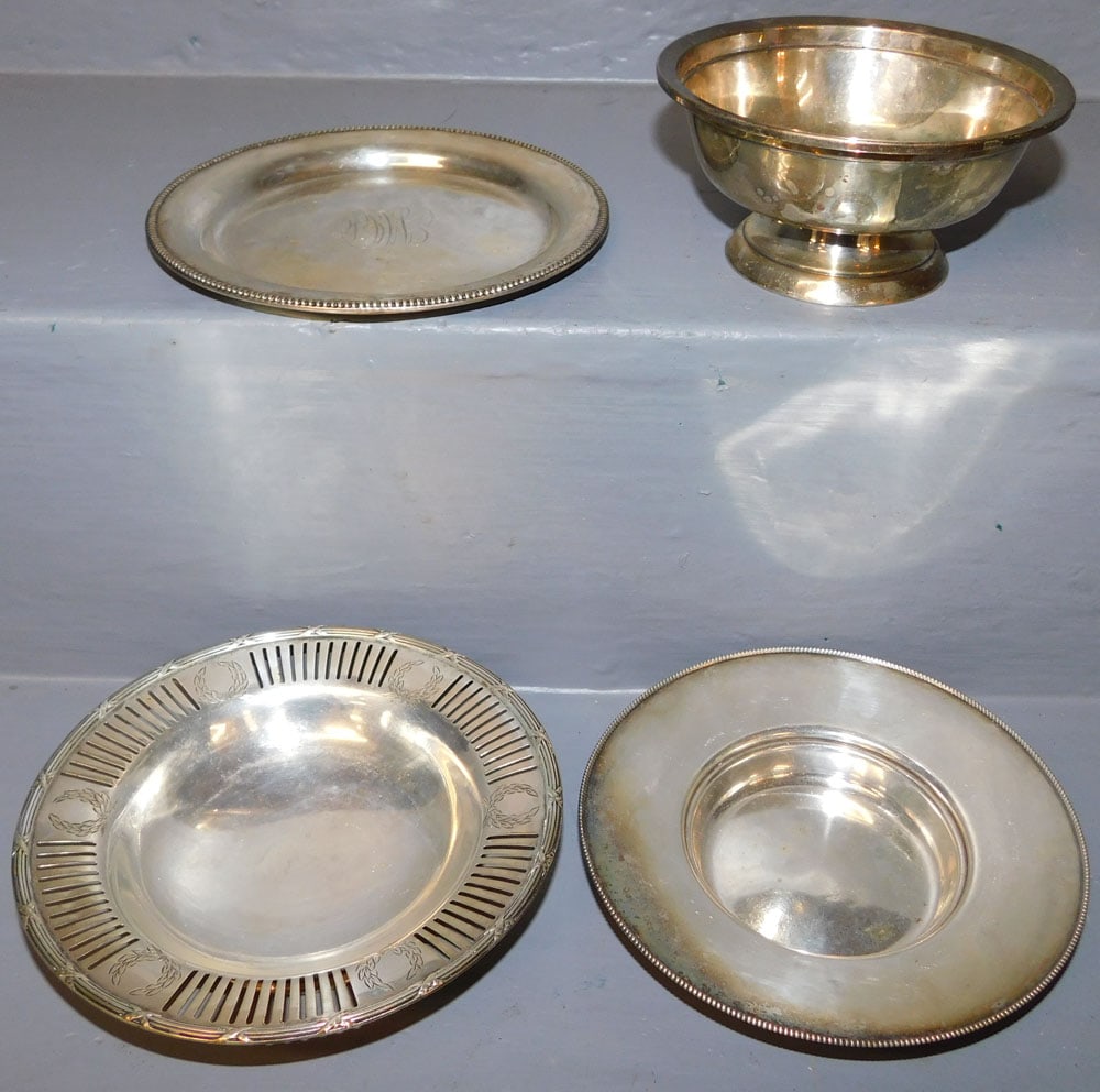 Three Sterling Bowls & One Sterling Tray (13.2 Troy Oz.) (1 of 7)