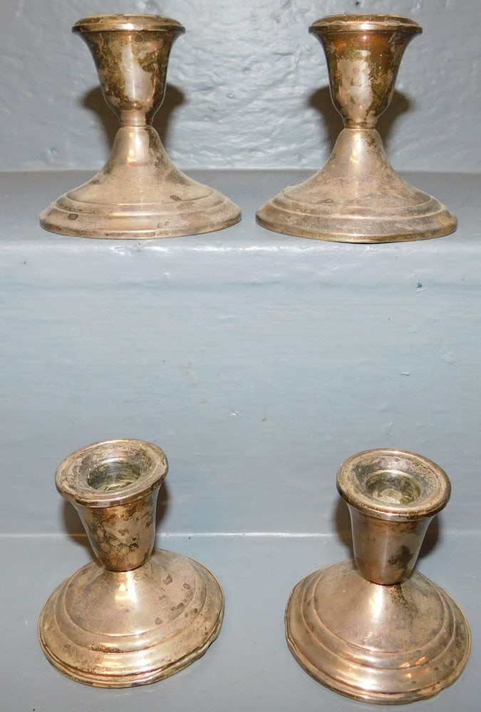 Two Pairs Sterling Weighted Candlesticks (1 of 5)