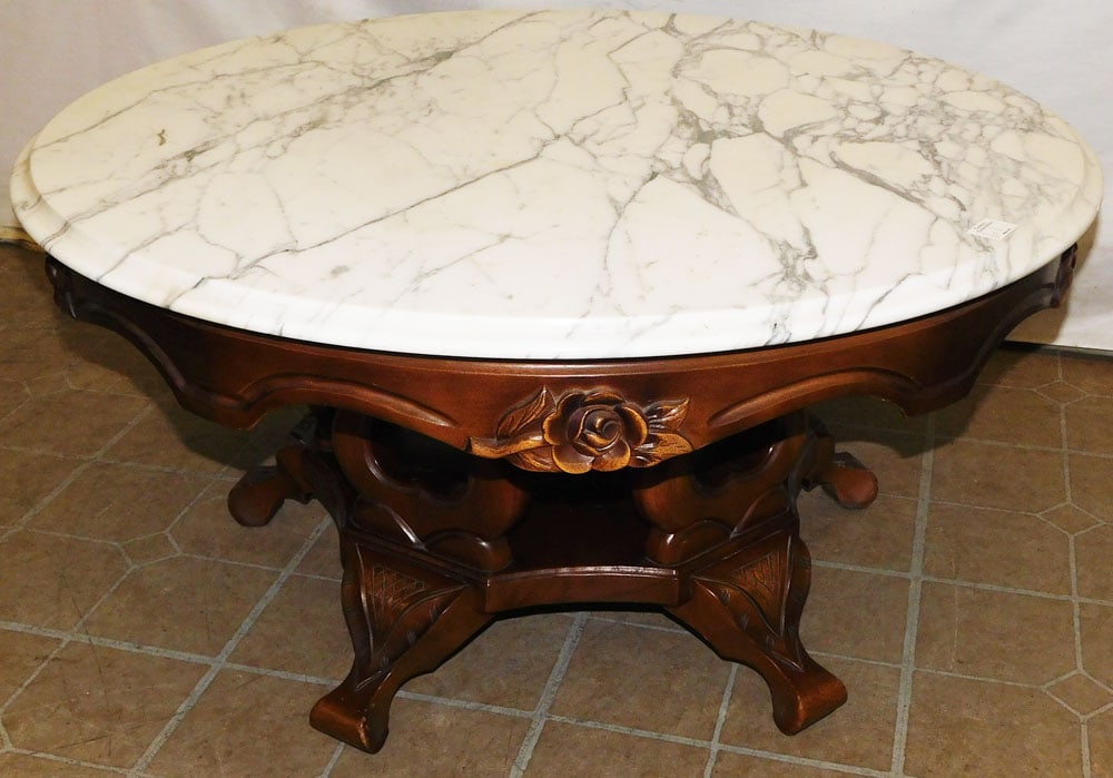 Mahogany Carved Victorian Style Coffee Table (1 of 4)