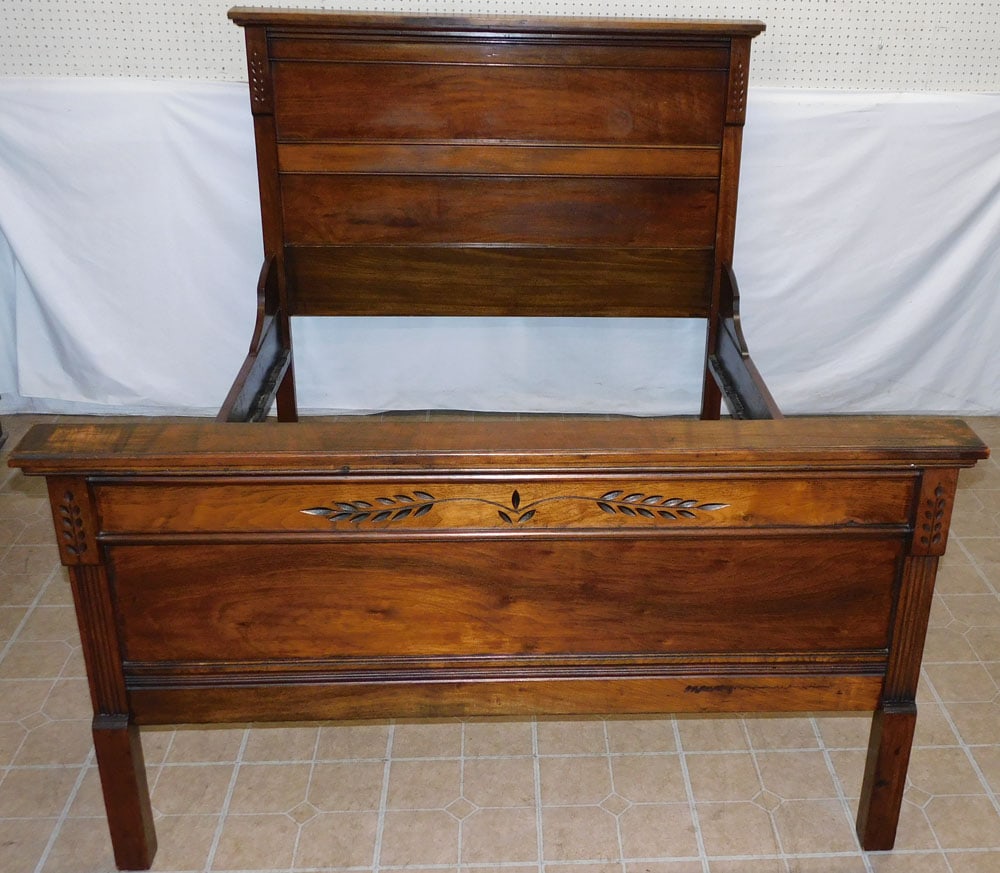 Victorian Walnut Double Bed With Rails (1 of 5)