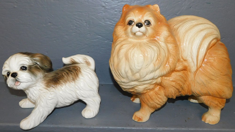 Two Porcelain Dog Figurines (1 of 3)