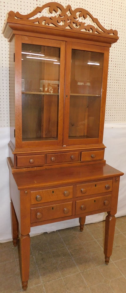 Antique Cherry Two Part Cabinet (1 of 5)