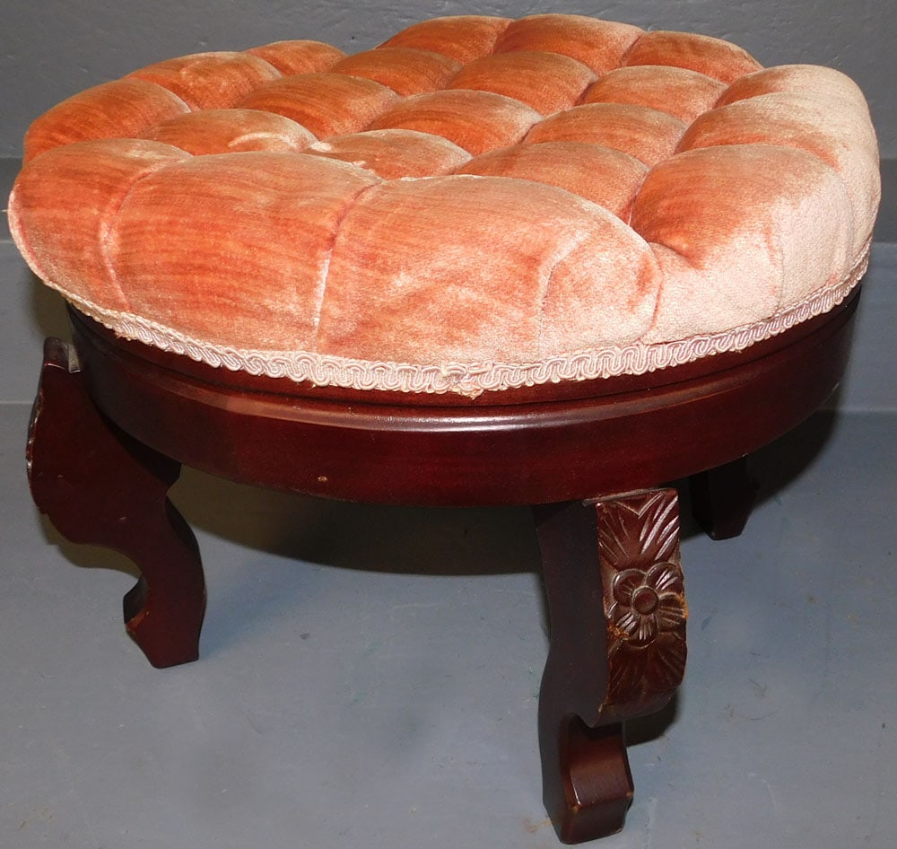 Mahogany Carved Victorian Style Stool By American Furniture Galleries (1 of 4)