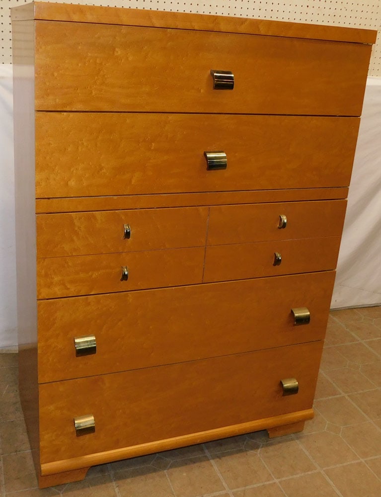 Modern Birds Eye Maple 5 Drawer Chest (1 of 5)