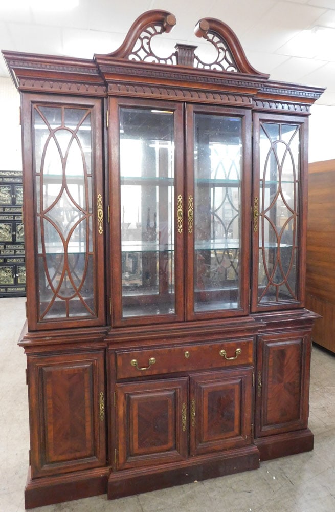 Mahogany Two Part China Cabinet (1 of 5)
