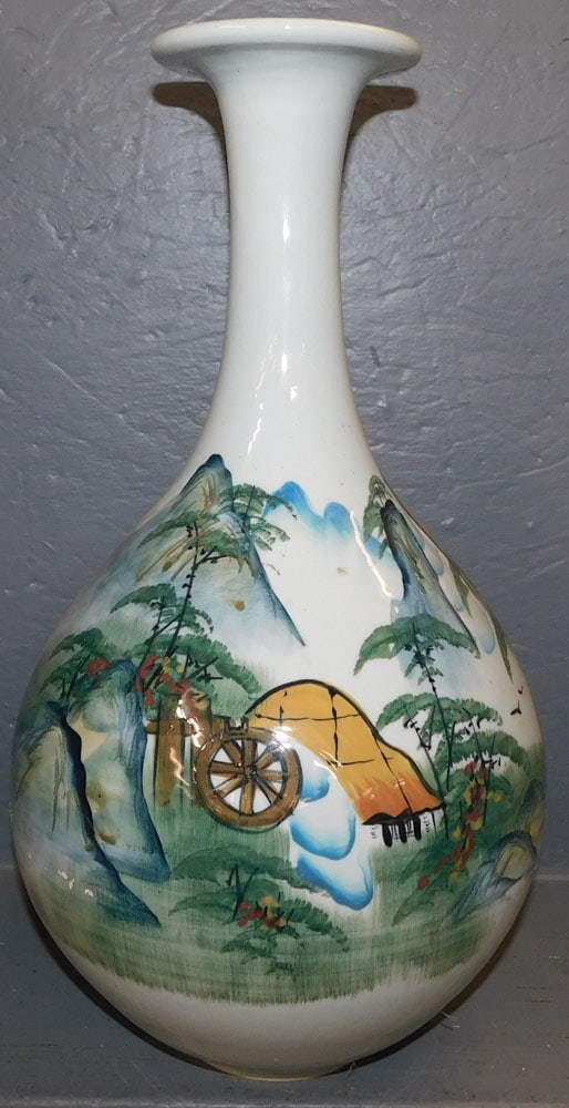 Painted Oriental Porcelain Vase (Restored) (1 of 4)