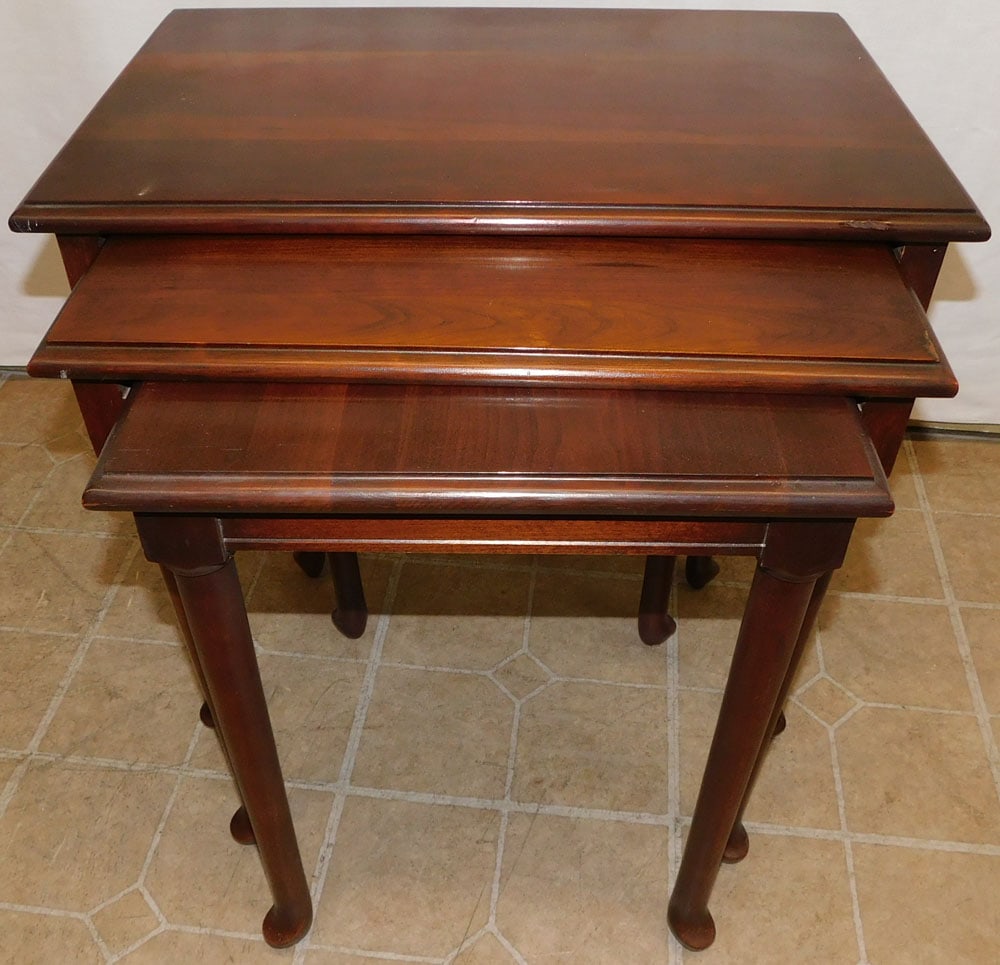 Set Three Cherry Queen Ann Style Nesting Tables (1 of 3)
