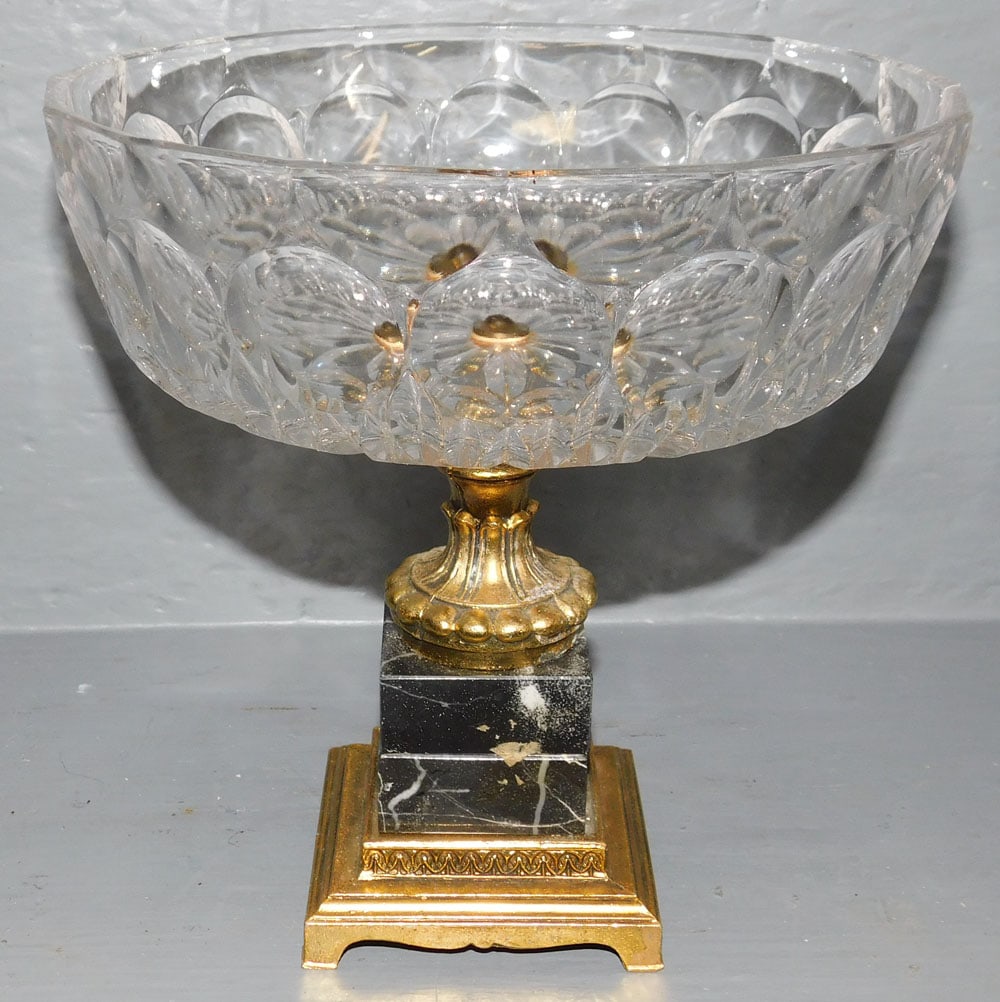 Gilded Metal & Marble Base Compote (1 of 3)