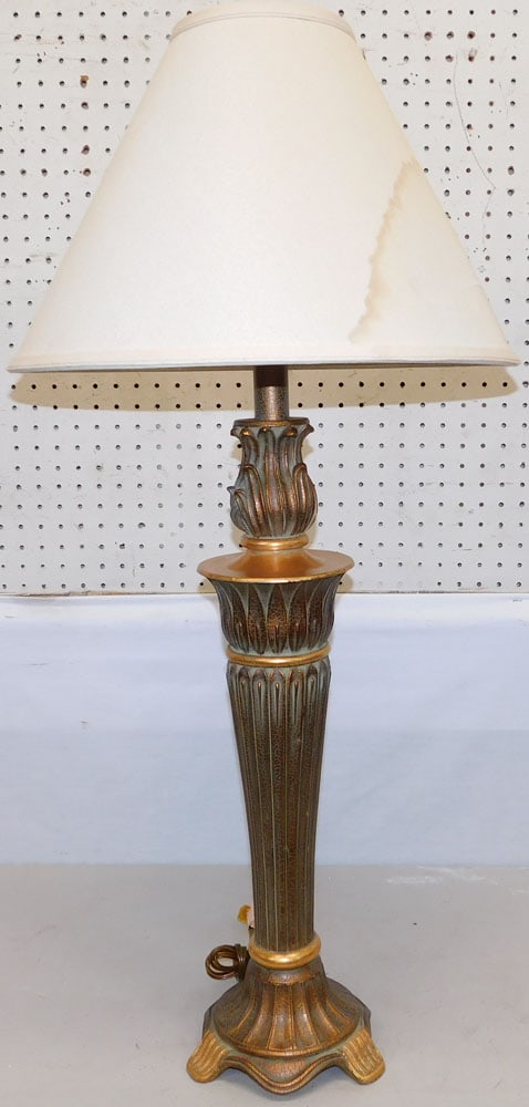 Gilded Paint Decorated Lamp (1 of 4)