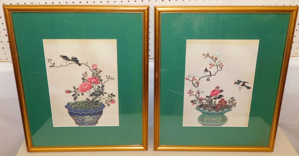 Pair Oriental Framed Prints (1 of 5)