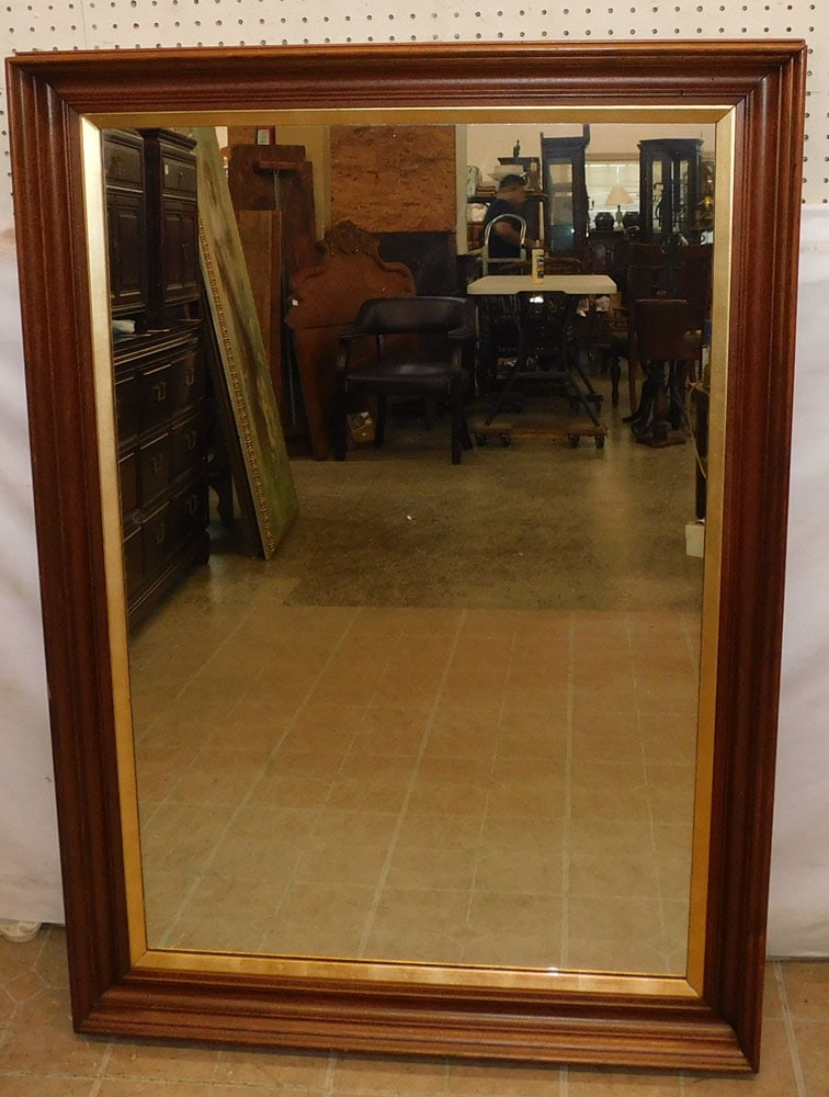 Victorian Walnut Shadow Box Framed Mirror (1 of 4)