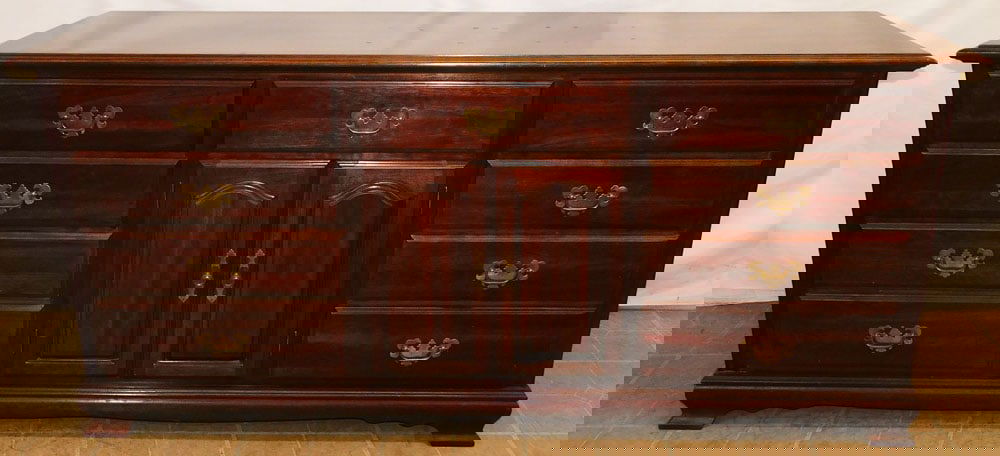 Cherry Nine Drawer Two Door Credenza (1 of 5)