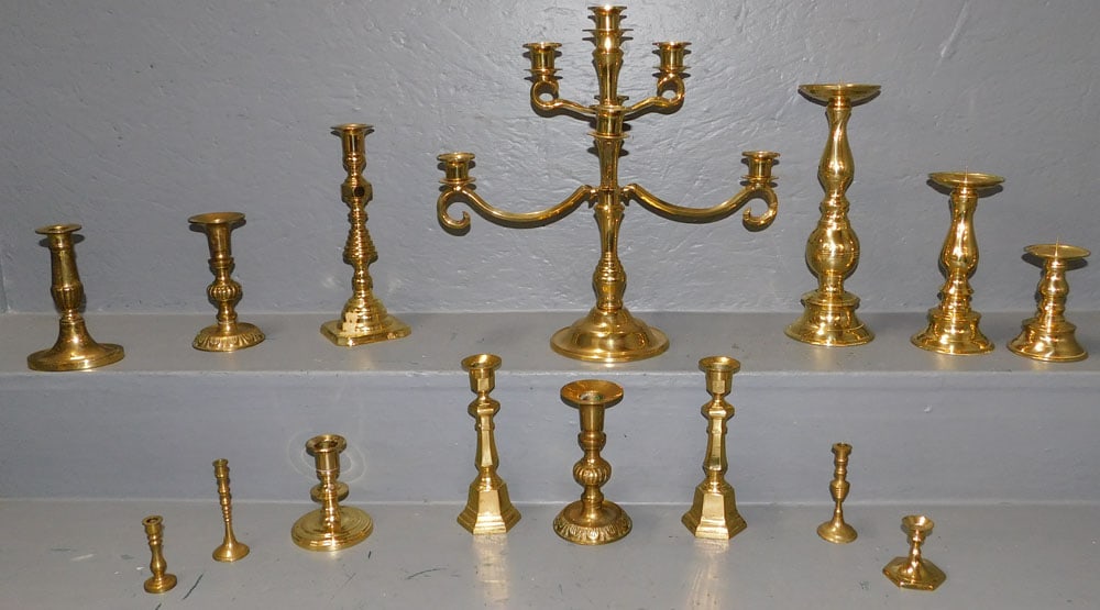 Lot Brass Candlesticks (1 of 6)