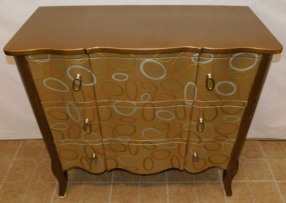 Paint Decorated Modern Three Drawer Commode (1 of 7)