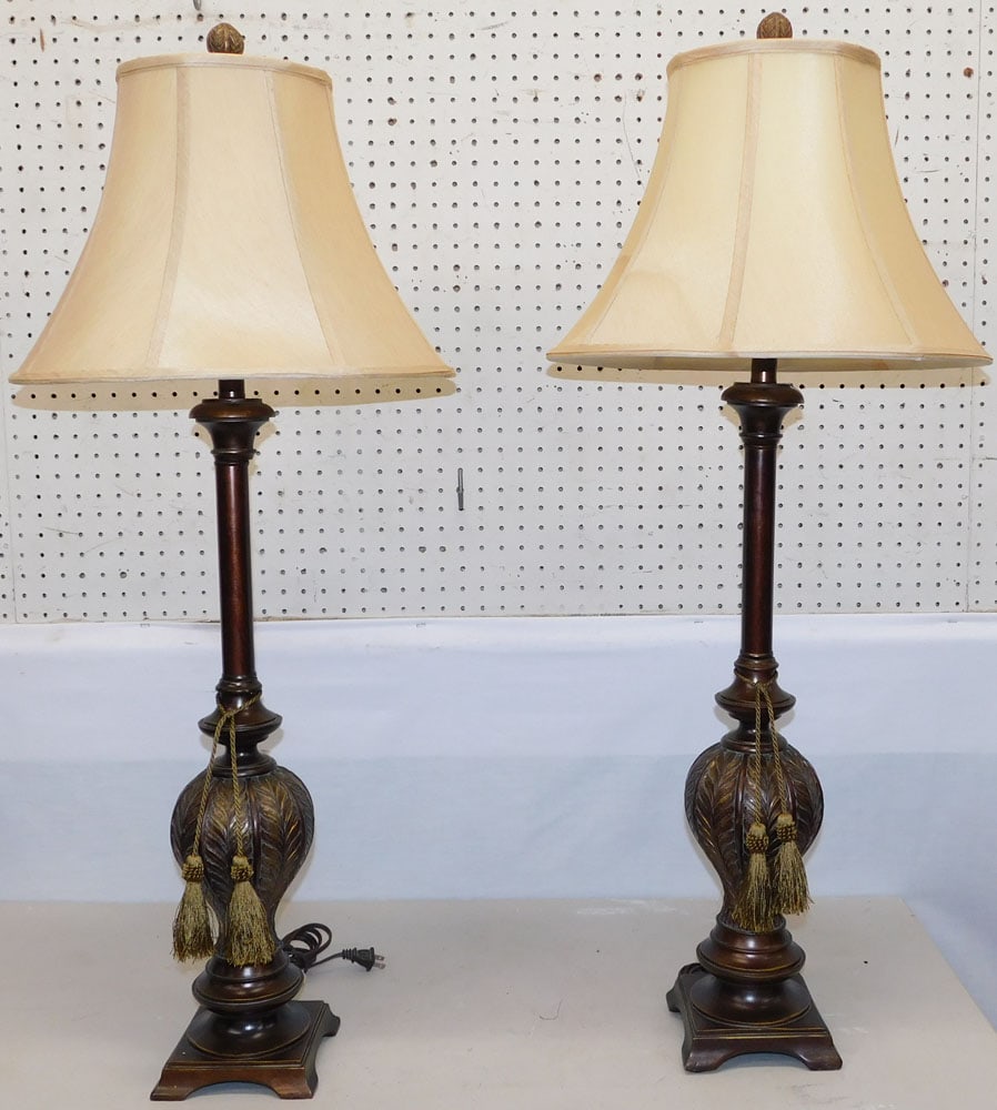 Pair Painted Resin Lamps (1 of 6)