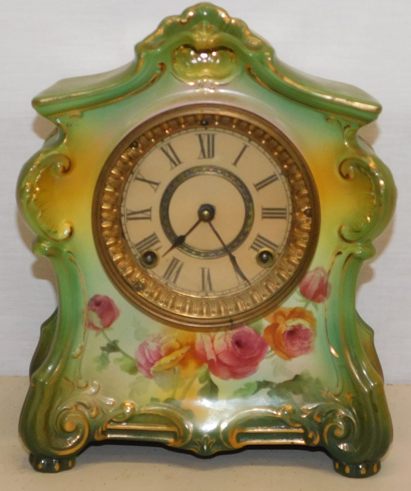 Antique Painted Porcelain Clock - Bonn (1 of 5)