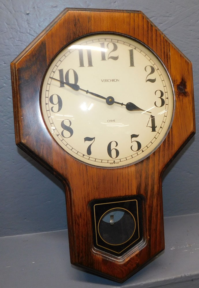 Decorative Pine Wall Clock (1 of 2)