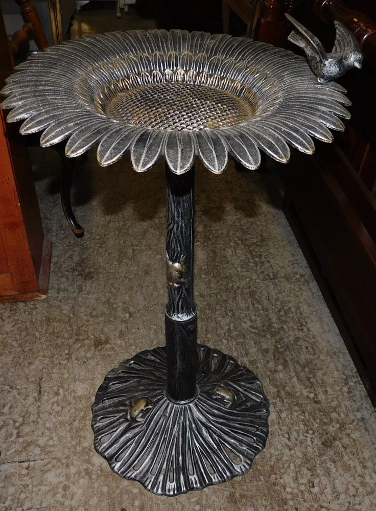 Painted Cast Iron Bird Bath (1 of 3)